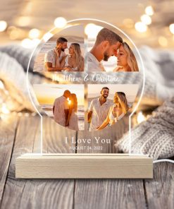 Personalized Couple Photo Anniversary Gifts, Couple Acrylic Night Lights, Couple Bedroom Decor Lights, Valentines Day Gifts For Him Her