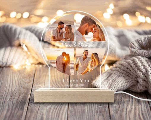 Personalized Couple Photo Anniversary Gifts, Couple Acrylic Night Lights, Couple Bedroom Decor Lights, Valentines Day Gifts For Him Her