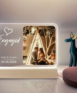 Personalized Engagement Gifts for Couple, Newly Engaged Gifts, Engagement Led Plaque, Engaged Night Light Plaque, Couple Engaged Led Lamp