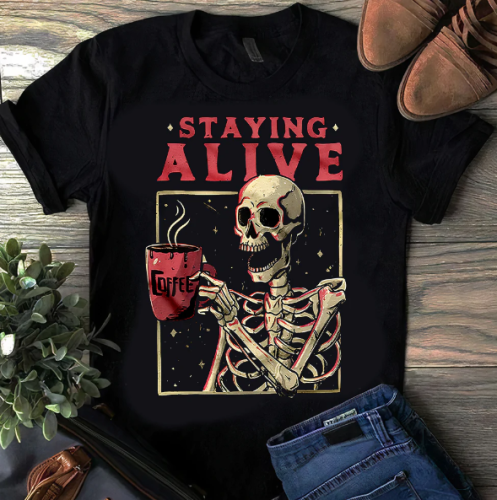 Skull Coffee Dark Classic T Shirt Unisex Short Sleeve Classic Tee photo review